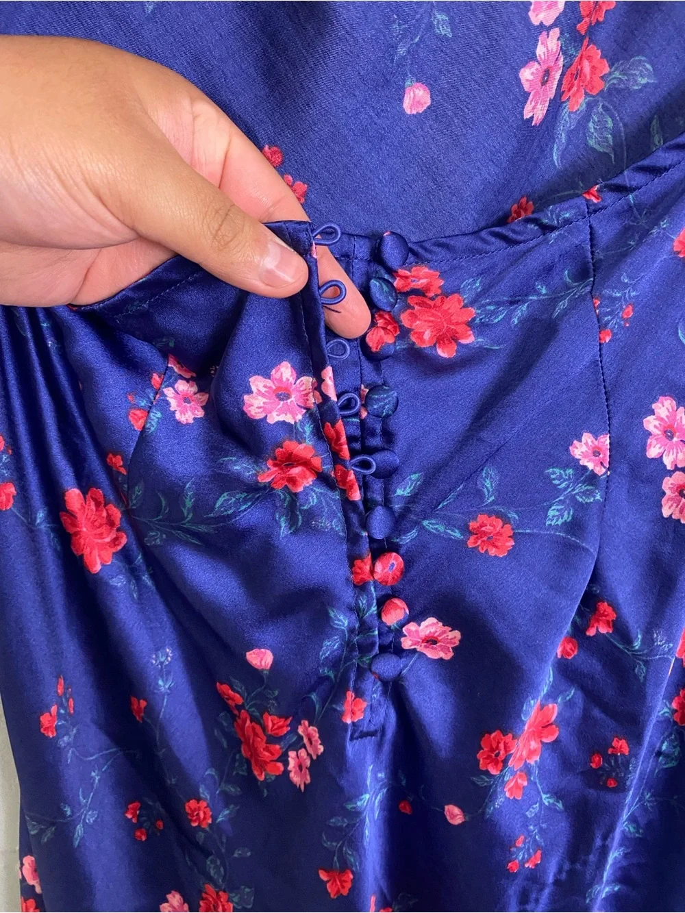 Free People Butterfly Babe‎ Maxi Dress Blue Floral Cut Out Medium